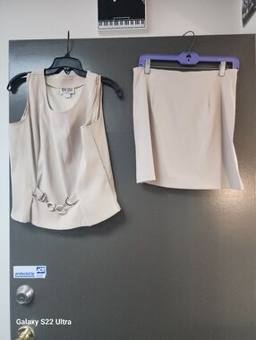 Beige Pencil Skirt - Women's Tailored Office Skirt